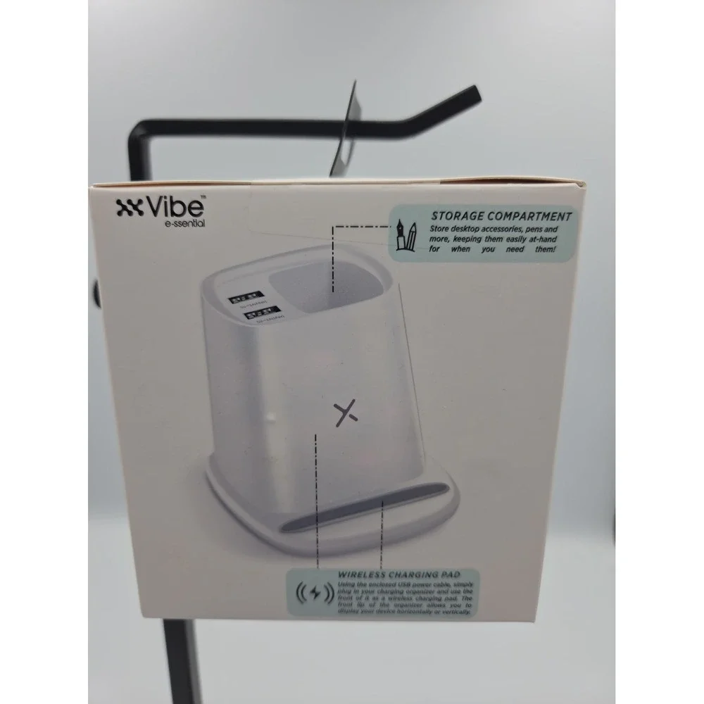 Vibe Essential Wireless Charging Stand 4- In- 1 Power Charging Organizer